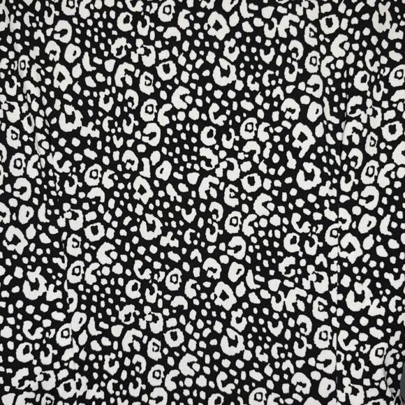LOFT Leopard Print Black White Wrap Dress Sz 2 - Picture 3 of 6